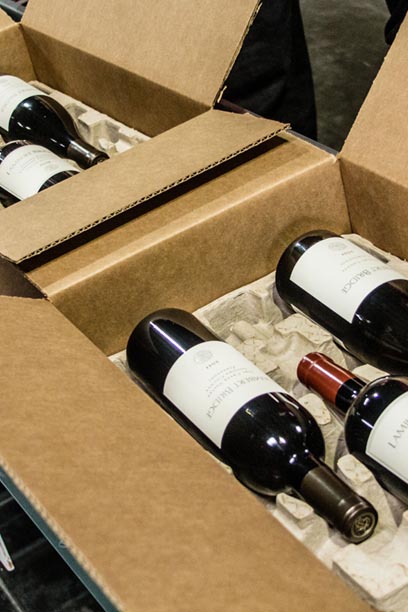 wine bottles in boxes